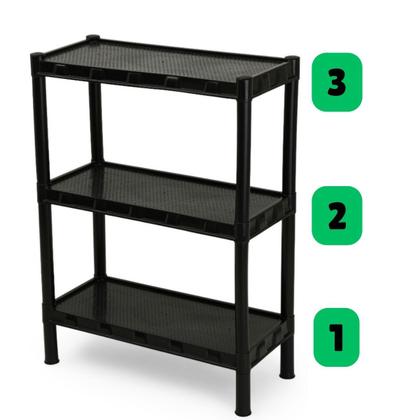 Imagem de Estante Plástica Prateleira Organizadora Modular Multiuso 3 Andares Resistente 7 kgs