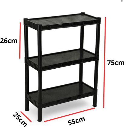 Imagem de Estante Plástica Prateleira Organizadora Modular Multiuso 3 Andares Resistente 7 kgs