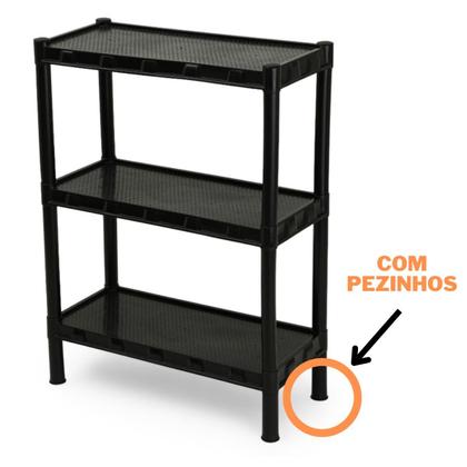 Imagem de Estante Plástica Prateleira Organizadora Modular Multiuso 3 Andares Resistente 7 kgs