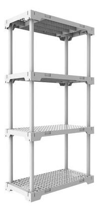 Imagem de Estante Plastico 127x70x35cm Branca 4 Prateleiras Ate 100kg