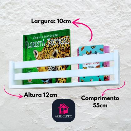 Imagem de Estante Porta Livro Infantil Nicho Organizador De Brinquedos Mdf 4un55cm