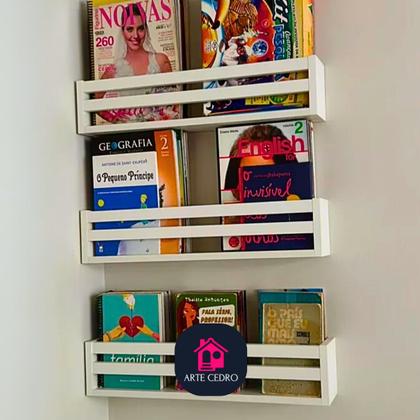 Imagem de Estante Porta Livro Infantil Nicho Organizador De Brinquedos Mdf 4un55cm