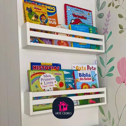 Imagem de Estante Porta Livro Infantil Nicho Organizador De Brinquedos Mdf 4un55cm