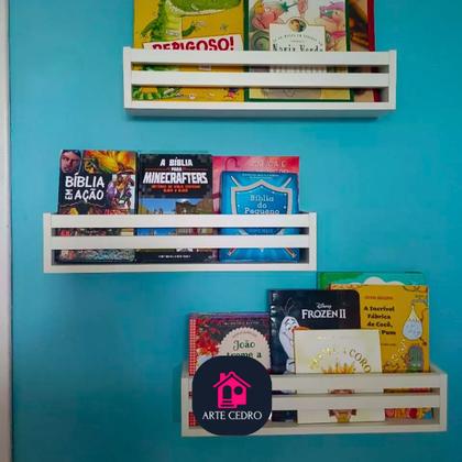 Imagem de Estante Porta Livro Infantil Nicho Organizador De Brinquedos Mdf 4un55cm