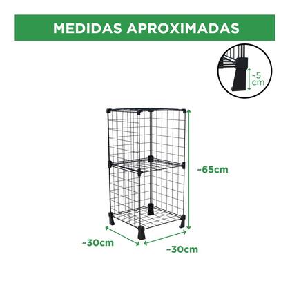 Imagem de Estante Prateleira Aramada 2 Nichos Organizador de Livros Branco
