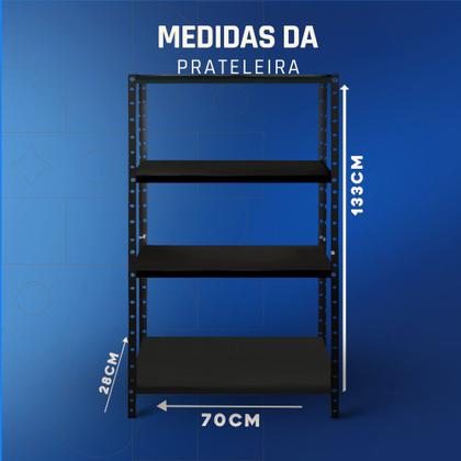 Imagem de Estante Prateleira de Aço Modular Multiuso Armário Livreiro Com 4 Bandejas até 30kg por bandejas