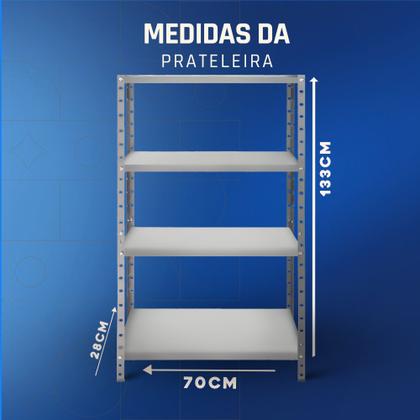 Imagem de Estante Prateleira de Aço Modular Multiuso Armário Livreiro Com 4 Bandejas até 30kg por bandejas