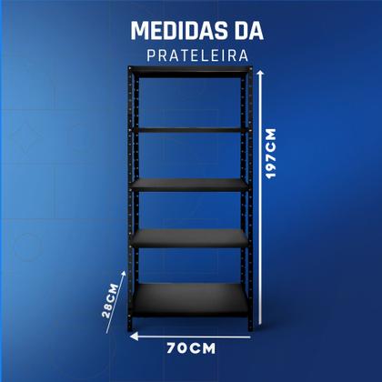 Imagem de Estante Prateleira de Aço Modular Multiuso Armário Livreiro Com 5 Bandejas até 30kg por bandejas