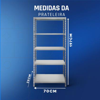 Imagem de Estante Prateleira de Aço Modular Multiuso Armário Livreiro Com 5 Bandejas até 30kg por bandejas