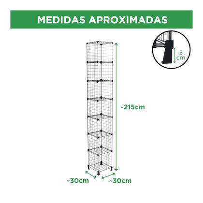 Imagem de Estante Prateleira Expositor Aramado 7 Nichos Vertical Preto