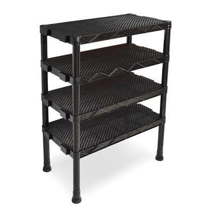 Imagem de Estante Preta de Plástico Modular 4 Prateleiras Multiuso