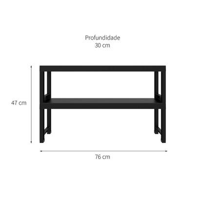 Estante Quadra com 2 Prateleiras Preta - I''m In Home' Imagem de Estante Quadra com 2 Prateleiras Preta