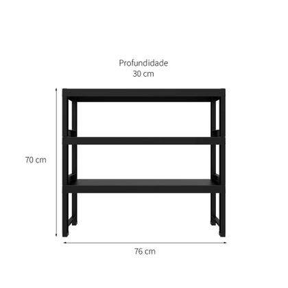 Estante Quadra com 3 Prateleiras Preta - I''m In Home' Imagem de Estante Quadra com 3 Prateleiras Preta