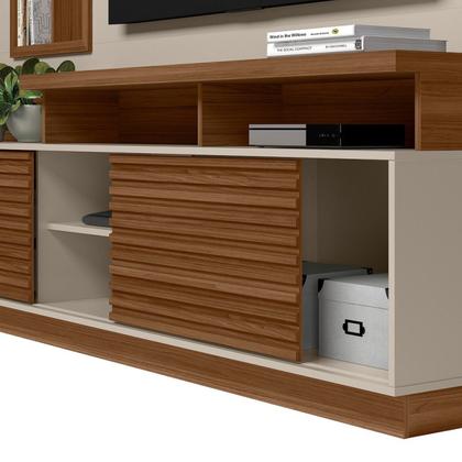 Imagem de Estante Rack com Painel Para Tv Até 60 Polegadas com Ripado e LED Eldorado 2.0