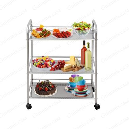 Imagem de Estante Rack de Aço Inox Prateleira 3 elementos Guimmis.casa