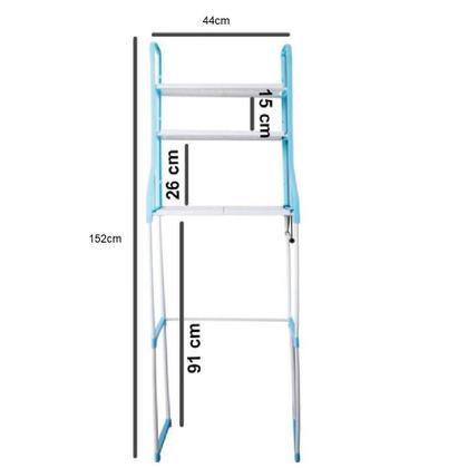 Imagem de Estante rack desmontavel portatil banheiro lavanderia 3 prateleiras azul