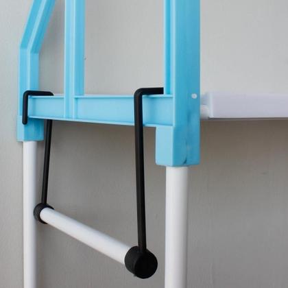 Imagem de Estante rack desmontavel portatil banheiro lavanderia 3 prateleiras azul