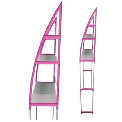 Imagem de Estante Rack Organizadora Multiuso Com 3 Prateleiras Lavanderia Banheiro Cozinha Portatil Rosa