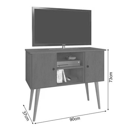 Imagem de Estante Rack Viena Clássico 90cm com Portas - Branco