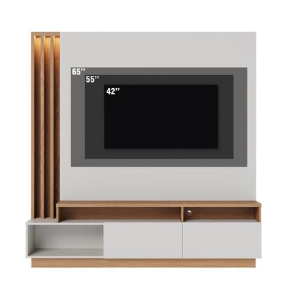 Imagem de Estante Ripado Home Theater com Led Para TV até 65 Polegadas 2 Portas Humaitá Colibri