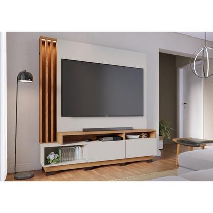 Imagem de Estante Ripado Home Theater com Led Para TV até 65 Polegadas 2 Portas Humaitá Colibri