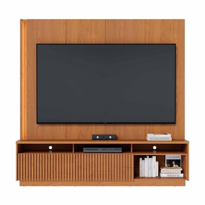 Imagem de Estante Ripado Home Theater para Tv até 75 Polegadas com Led 2 Portas Jordão