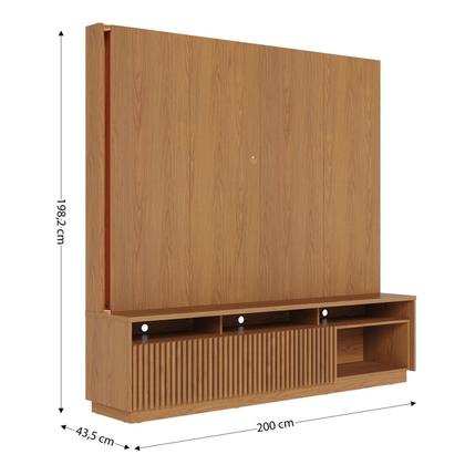 Imagem de Estante Ripado Home Theater para Tv até 75 Polegadas com Led 2 Portas Jordão