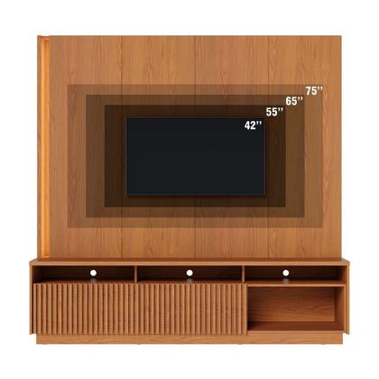 Imagem de Estante Ripado Home Theater para Tv até 75 Polegadas com Led 2 Portas Jordão