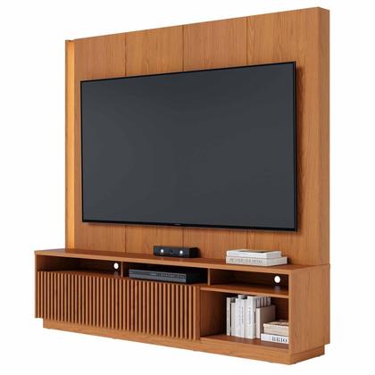 Imagem de Estante Ripado Home Theater para Tv até 75 Polegadas com Led 2 Portas Jordão