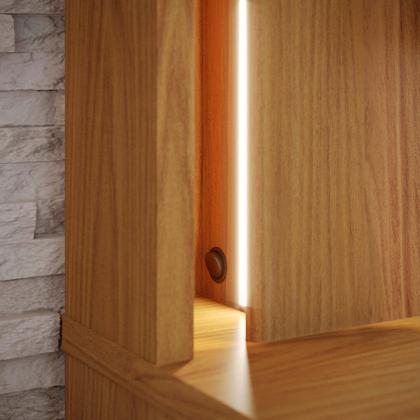 Imagem de Estante Ripado Home Theater para Tv até 75 Polegadas com Led 2 Portas Jordão