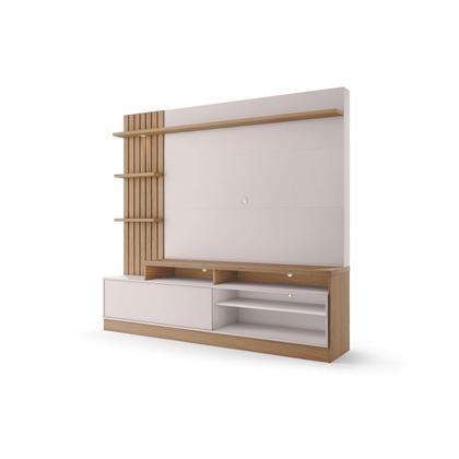 Imagem de Estante Ripado Home Theater para TVs até 65 Polegadas com LED 1 Porta 4 Nichos Maceió Colibri Móveis