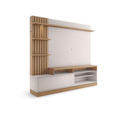 Imagem de Estante Ripado Home Theater para TVs até 65 Polegadas com LED 1 Porta 4 Nichos Maceió Colibri Móveis