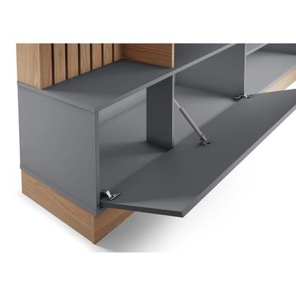 Imagem de Estante Ripado Home Theater para TVs até 65 Polegadas com LED 1 Porta 4 Nichos Maceió Colibri Móveis