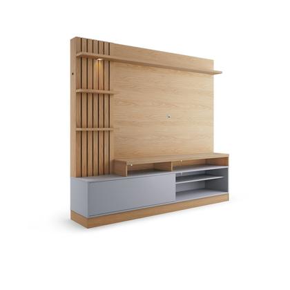 Imagem de Estante Ripado Home Theater para TVs até 65 Polegadas com LED 1 Porta 4 Nichos Maceió Colibri Móveis