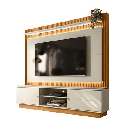 Imagem de Estante Ripado Rack com Painel Ripado para TV até 75 Polegadas com Led Guararapes Linea Brasil
