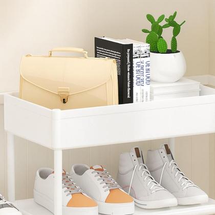 Imagem de Estante Sapateira Modular 8 Nichos  Organizador Multiuso 4 Andares para Casa, Quarto e Sala Branco