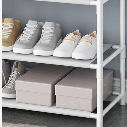 Imagem de Estante Sapateira Modular 8 Nichos  Organizador Multiuso 4 Andares para Casa, Quarto e Sala Branco