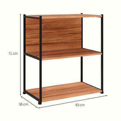 Imagem de Estante Shelf Nogal Sevilha e Preta 71 cm