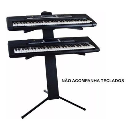 Imagem de Estante Suporte Piramidal Ask Pmd3 Para 2 Teclados Musicais