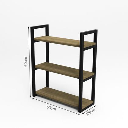 Imagem de Estante Suspensa 3 Prateleiras Móbrigui Decor MD011 60x50x28 Carvalho Bruma