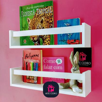 Imagem de Estantes Infantis de Livros Brinquedos Pelúcia Prateleira de Bonecos Carrinho Quarto de Bebê Organizador Mdf 5un 40 cm