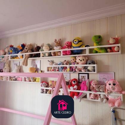 Imagem de Estantes Infantis de Livros Brinquedos Pelúcia Prateleira de Bonecos Carrinho Quarto de Bebê Organizador Mdf 5un 40 cm