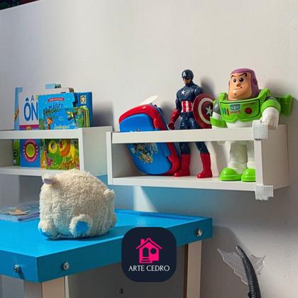 Imagem de Estantes Infantis de Livros Brinquedos Pelúcia Prateleira de Bonecos Carrinho Quarto de Bebê Organizador Mdf 5un 40 cm