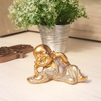 Imagem de Estátua Buda Surdinho Deitado Estatueta Buda 9cm Brilhante