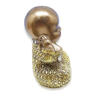Imagem de Estátua Buda Surdinho Estatueta Monge 9 cm Dourado