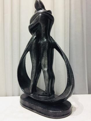Imagem de Estátua Casal Namorados Apaixonados Estatueta Enfeite Neon Decoração casa
