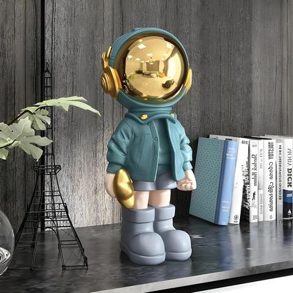 Imagem de Estátua de Astronauta Dourada em Resina - Decoração de Casa Estilo Nórdico