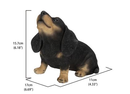 Imagem de Estátua de cachorrinho Howling Dachshund Hi-Line Gift Ltd Polyresin