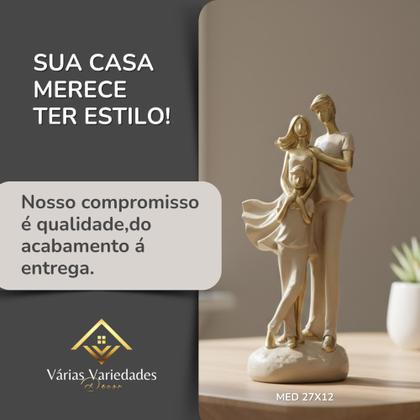 Imagem de Estátua Decorativa Família Pai Mãe Filho Presente para Casa Nova VÁRIAS VARIEDADES