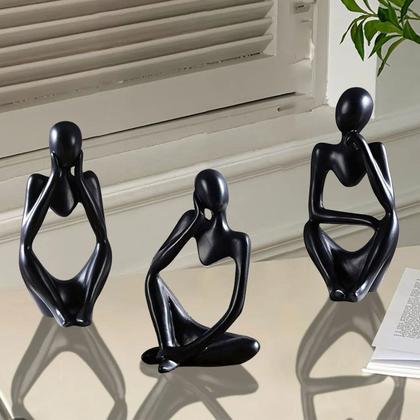 Imagem de Estátua Decorativa Figura Pensador Enfeite Mesa Sala Rack